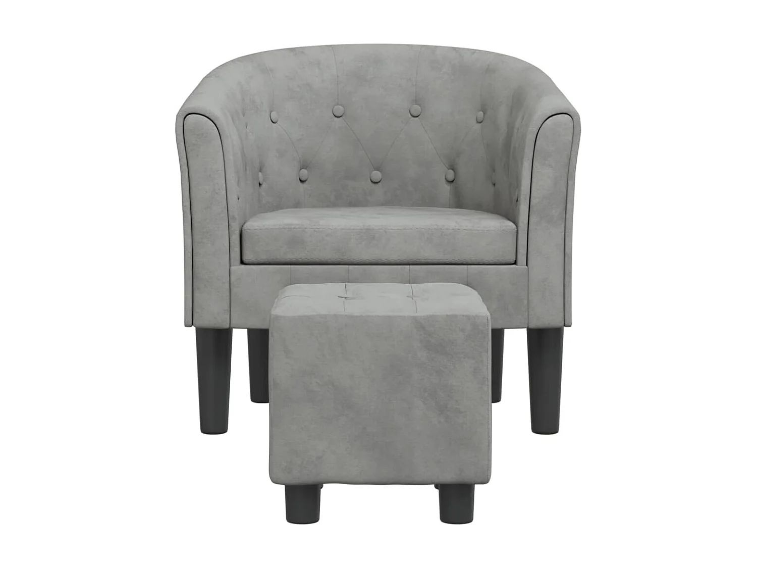 Fauteuil cabriolet avec repose-pied gris clair velours