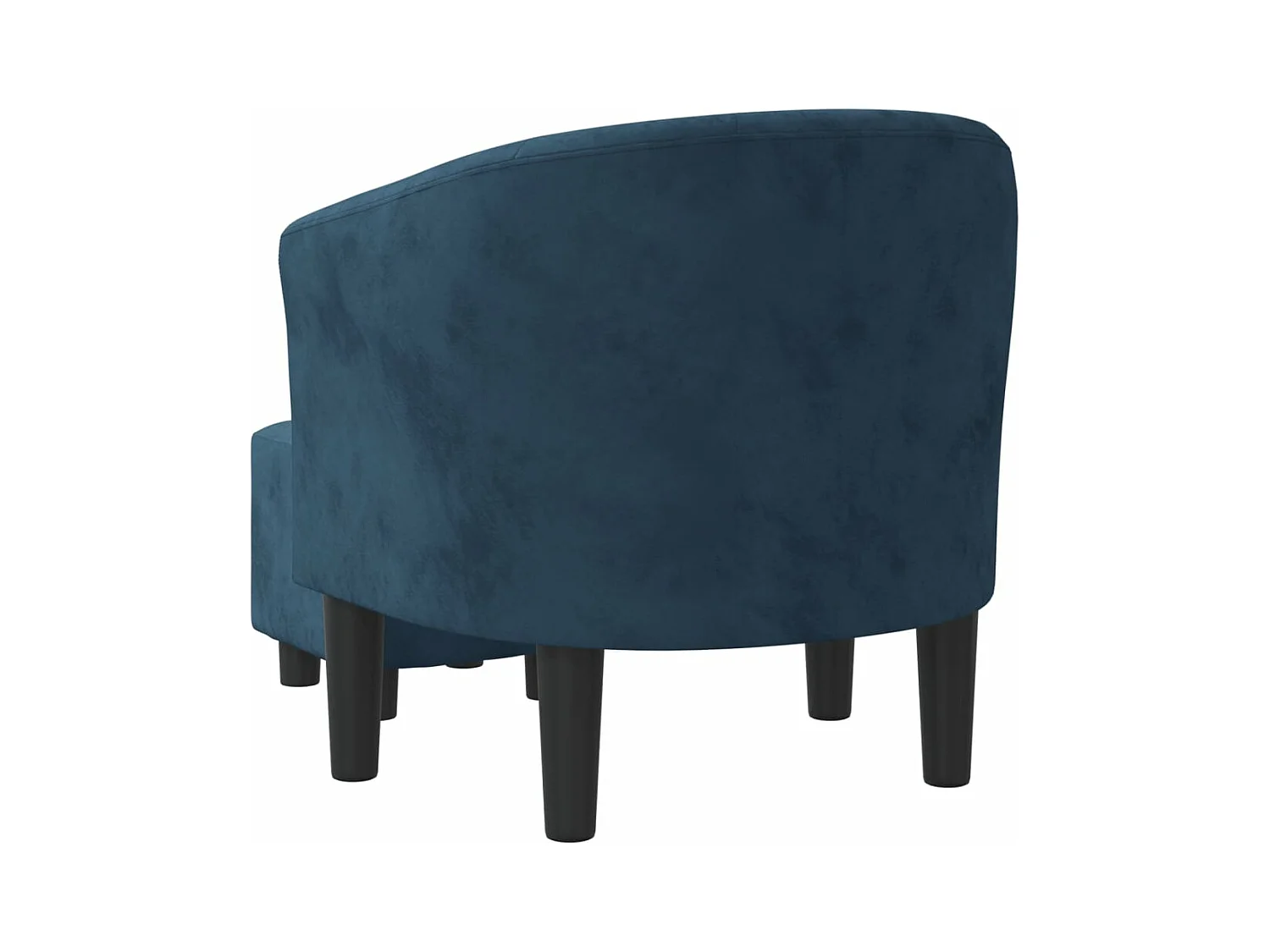 Fauteuil cabriolet avec repose-pied bleu foncé velours