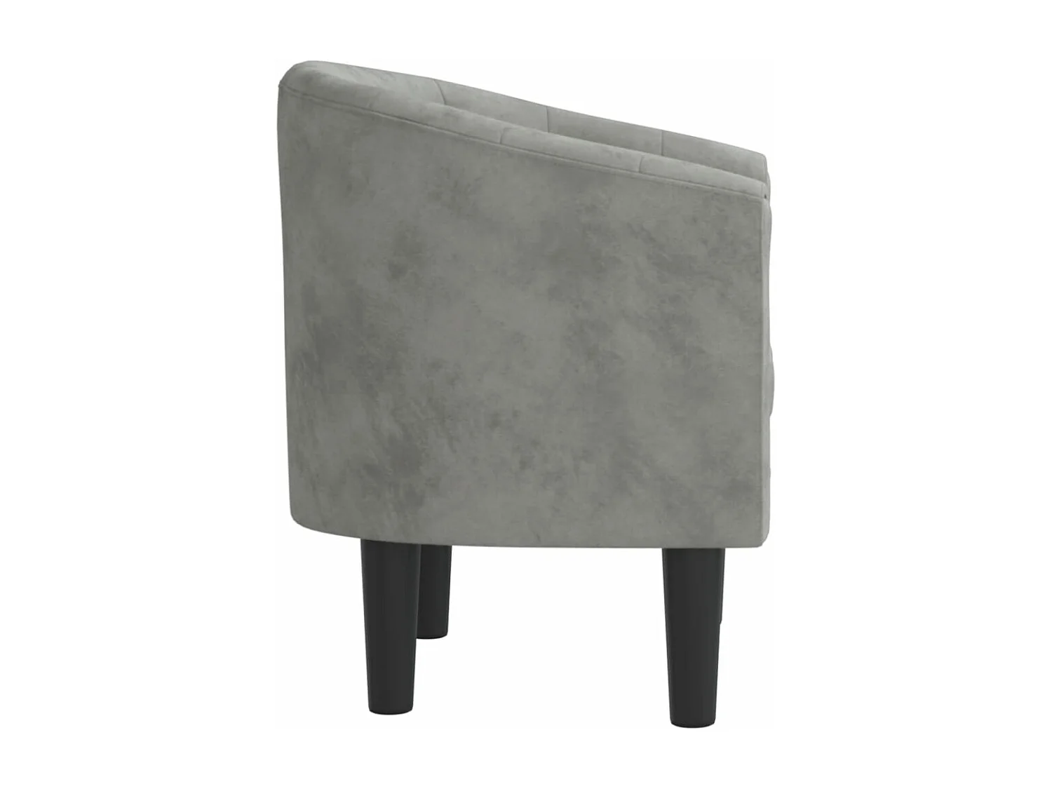 Fauteuil cabriolet gris clair velours