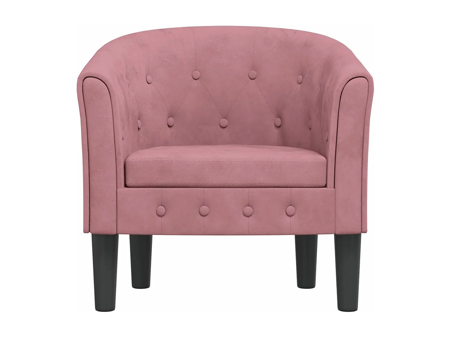 Fauteuil cabriolet rose velours