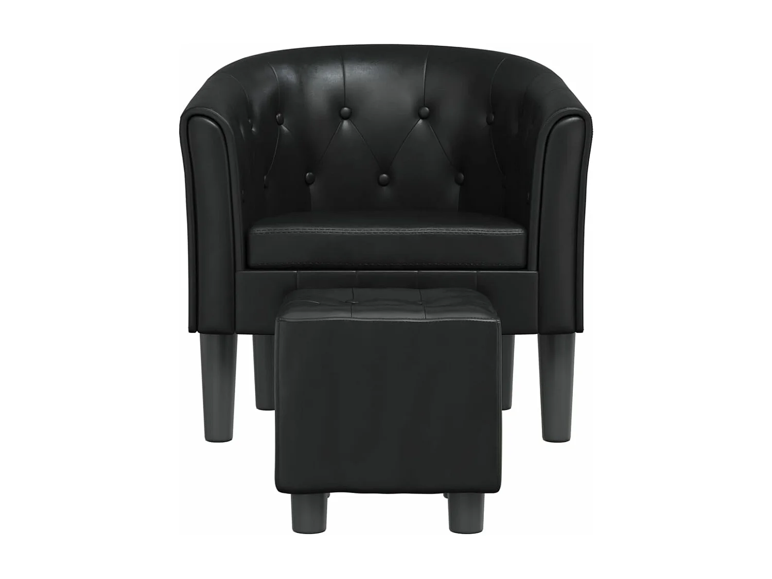 Fauteuil cabriolet avec repose-pied noir similicuir