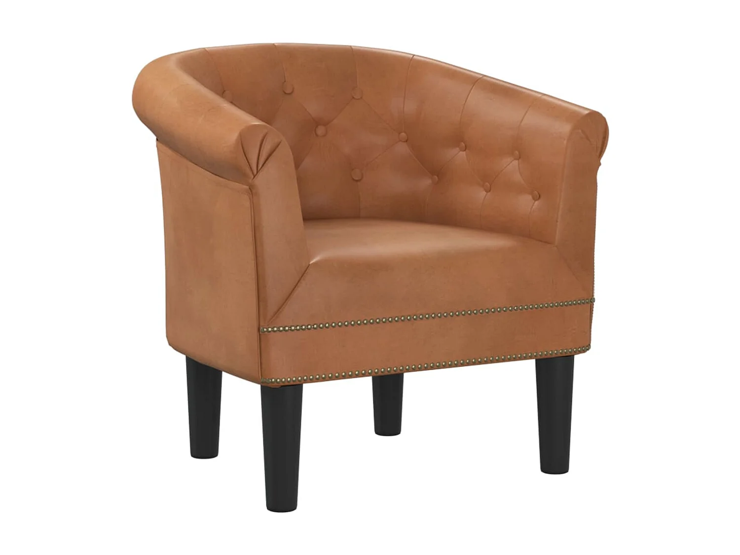 Fauteuil cabriolet marron similicuir