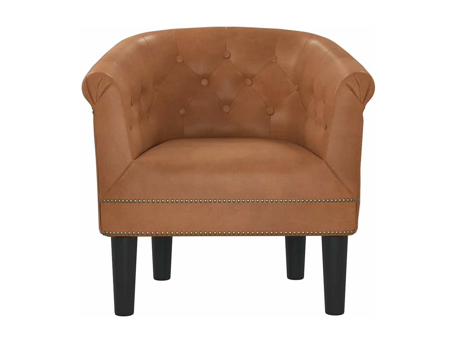 Fauteuil cabriolet marron similicuir