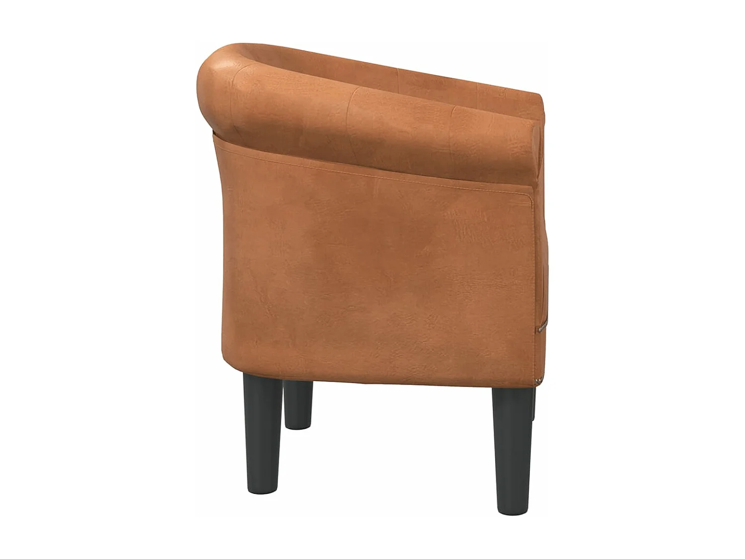 Fauteuil cabriolet marron similicuir