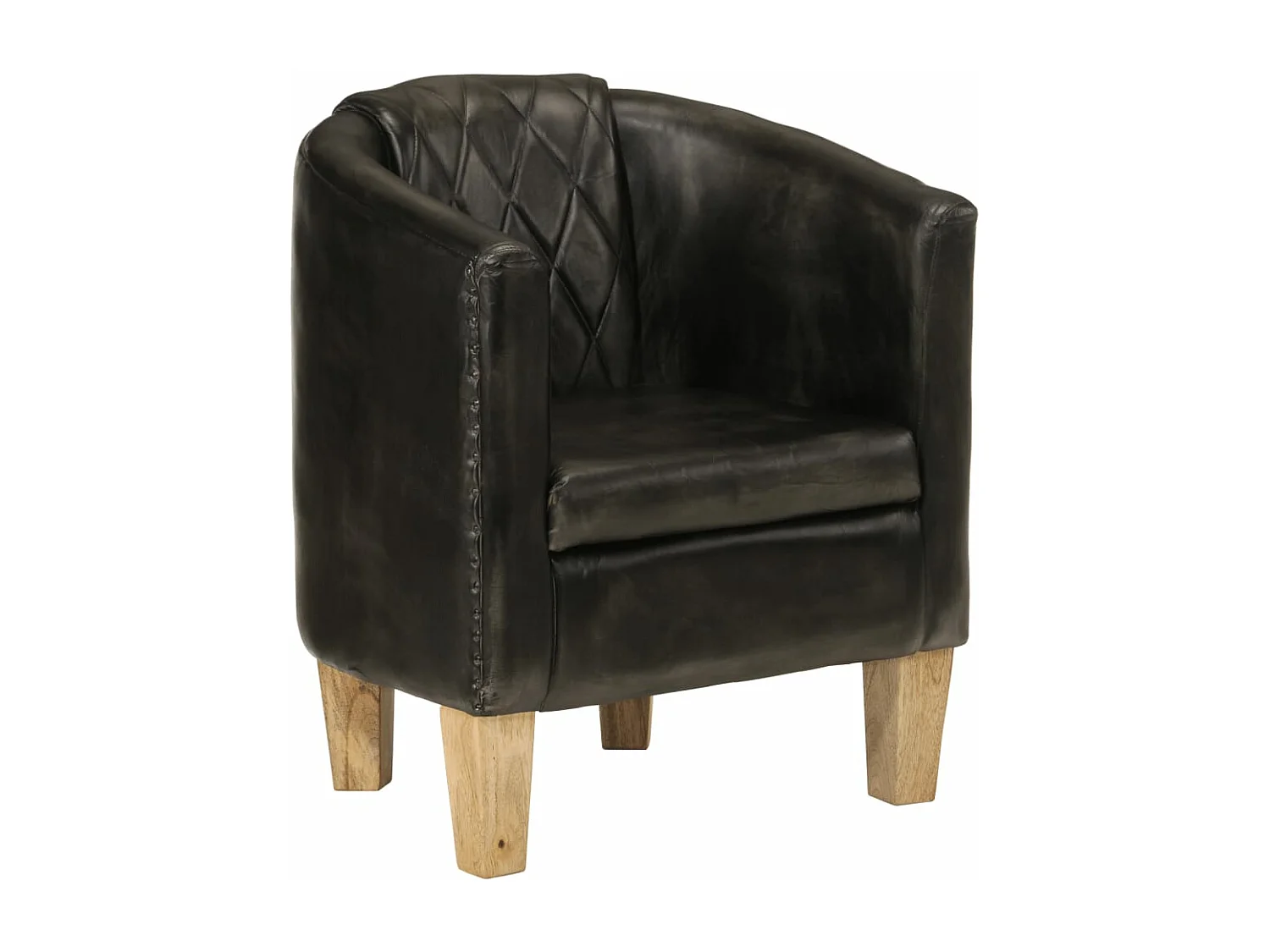 Fauteuil cabriolet gris cuir véritable