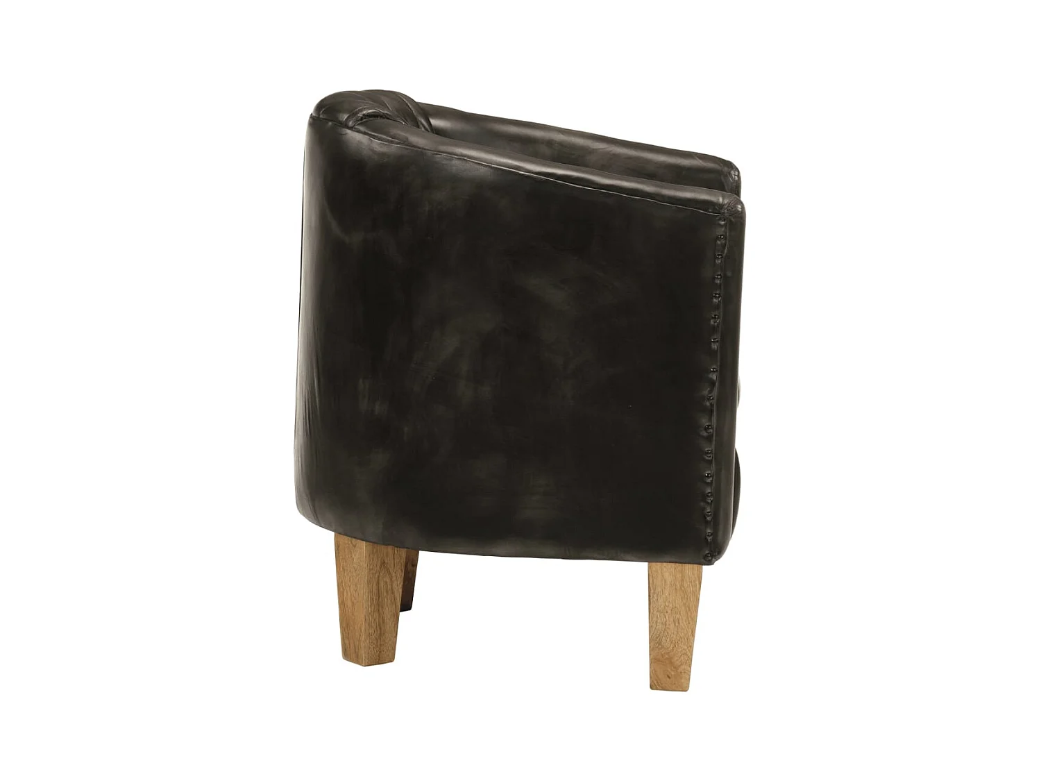Fauteuil cabriolet gris cuir véritable