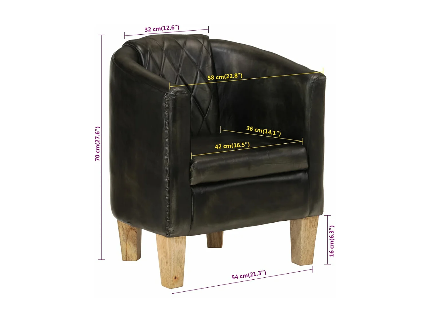 Fauteuil cabriolet gris cuir véritable