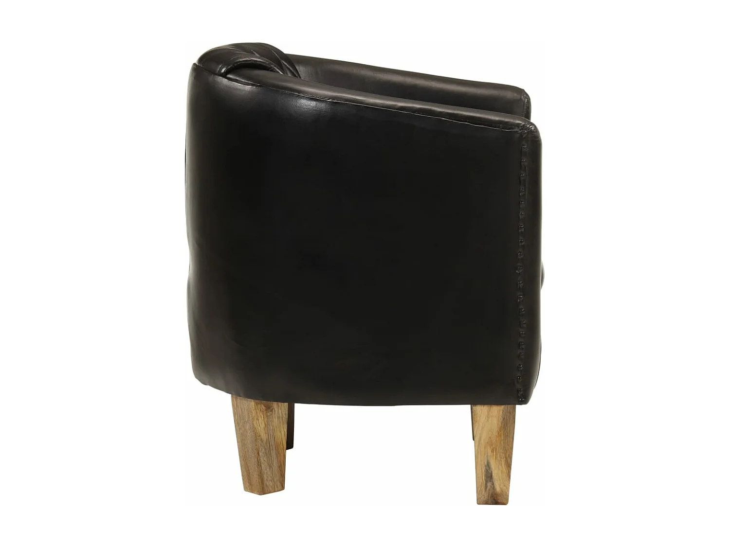 Sillón butaca de cuero auténtico negro