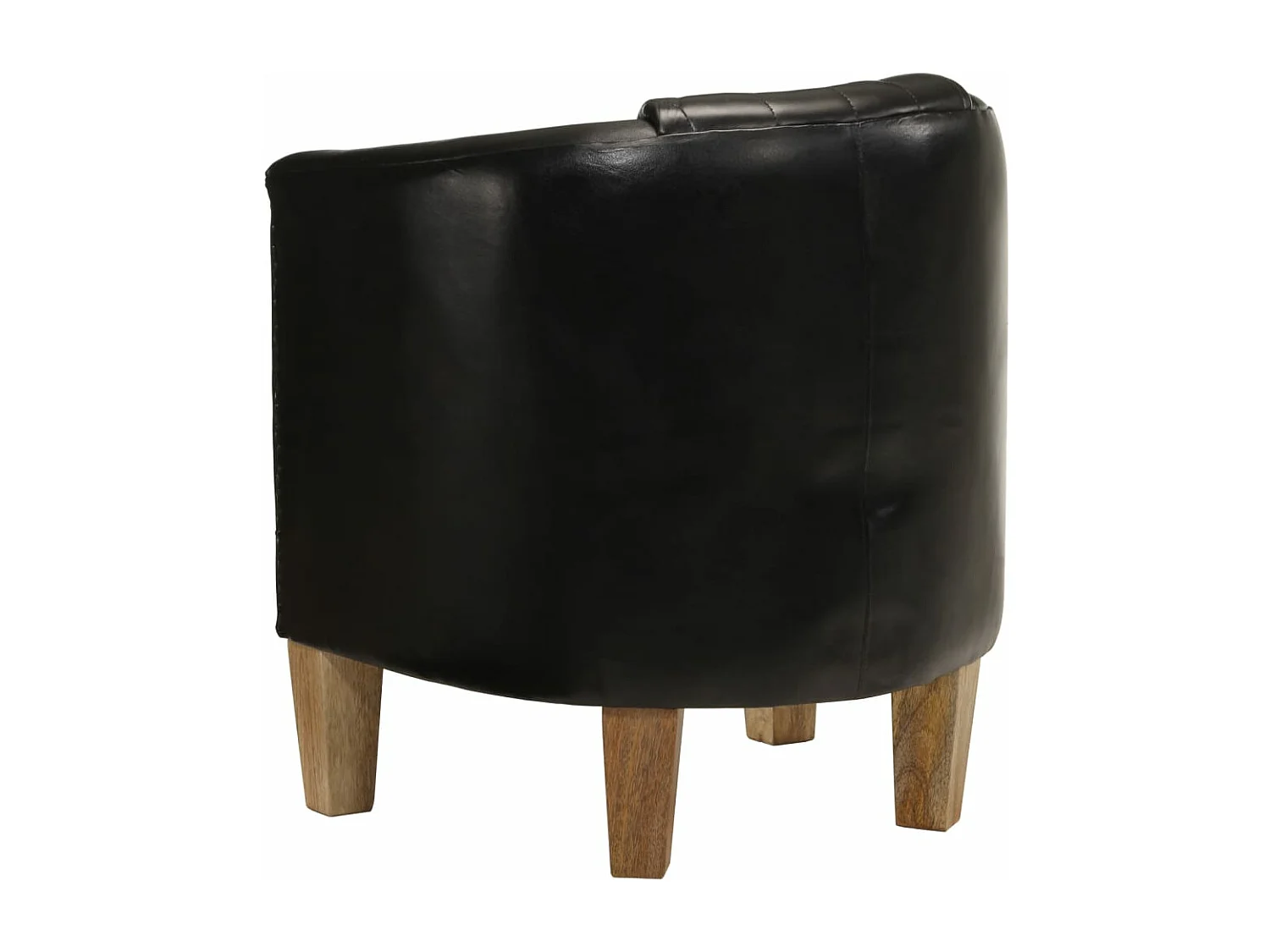 Sillón butaca de cuero auténtico negro