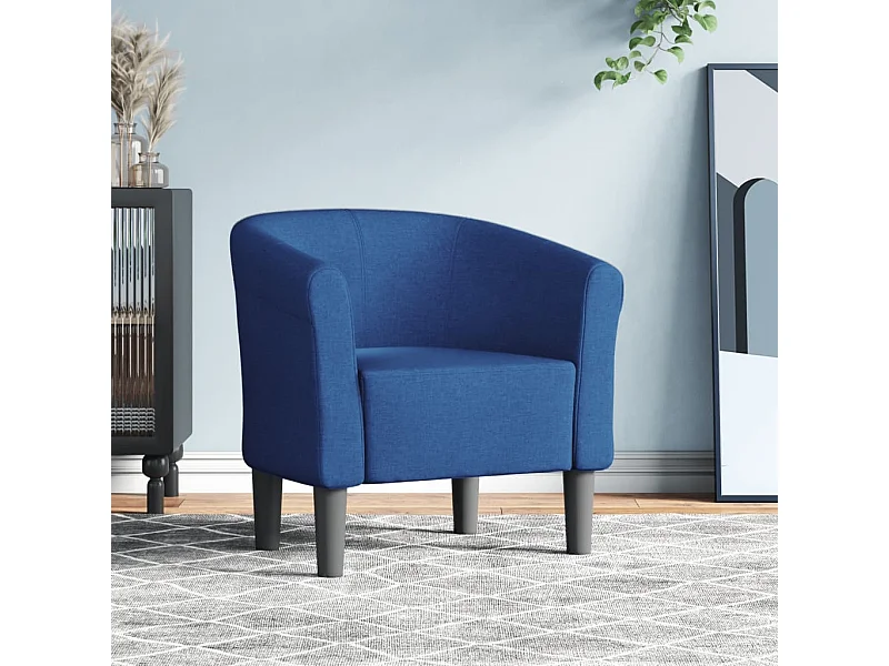 Fauteuil cabriolet bleu tissu