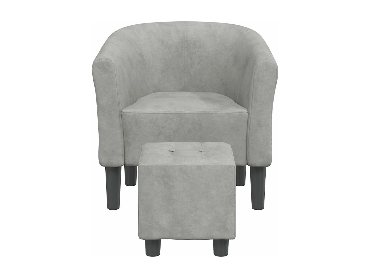 Fauteuil cabriolet avec repose-pied gris clair velours