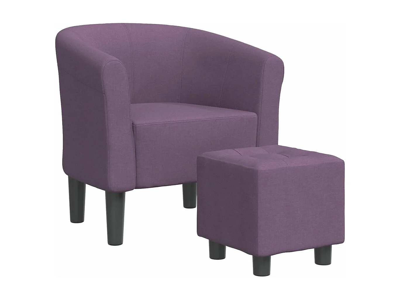 Fauteuil cabriolet avec repose-pied violet tissu