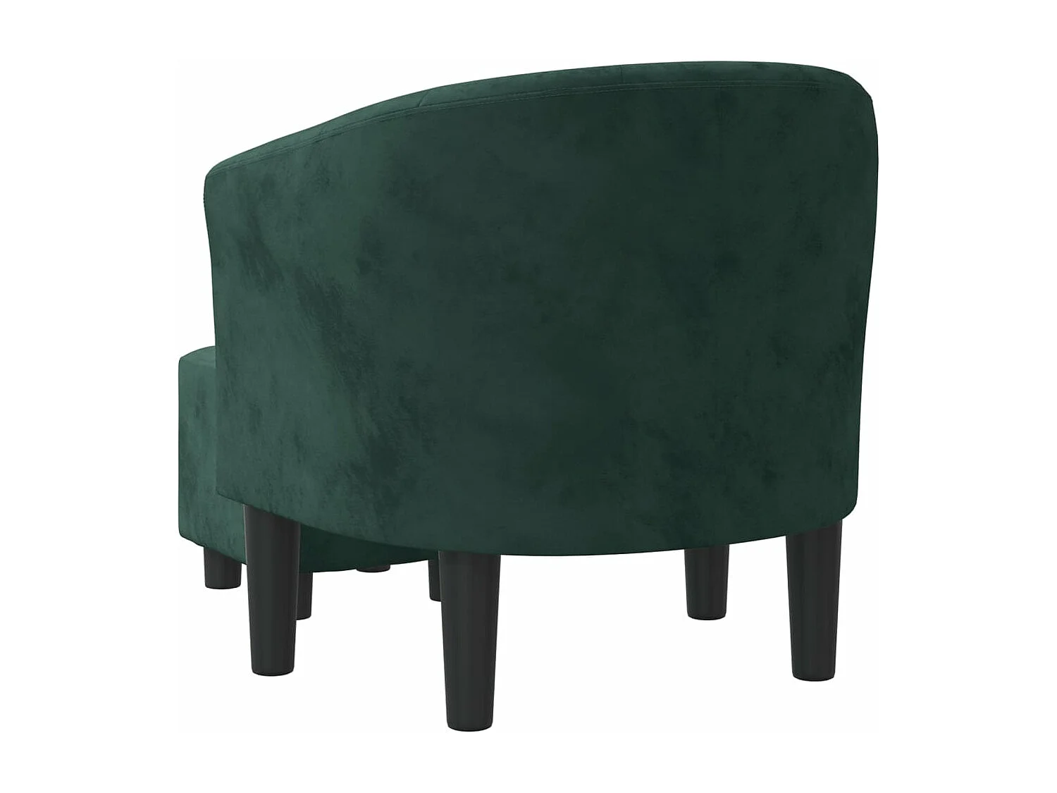 Fauteuil cabriolet avec repose-pied vert foncé velours