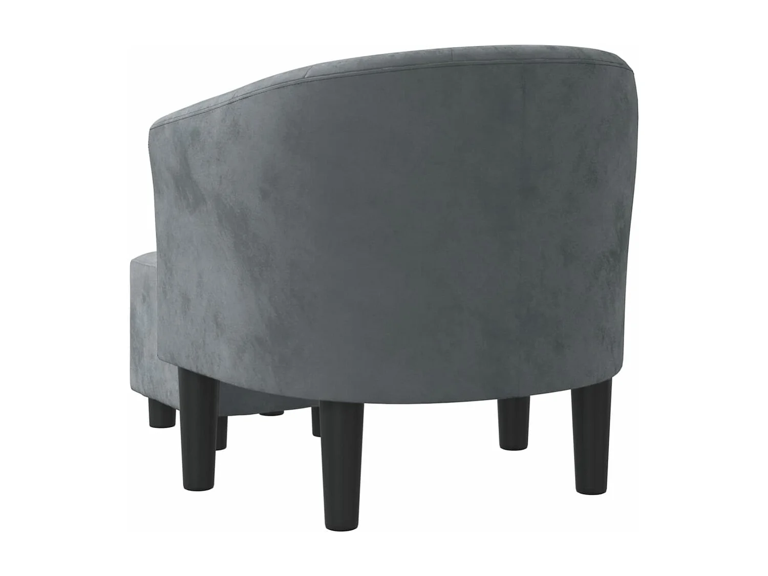 Fauteuil cabriolet avec repose-pied gris foncé velours