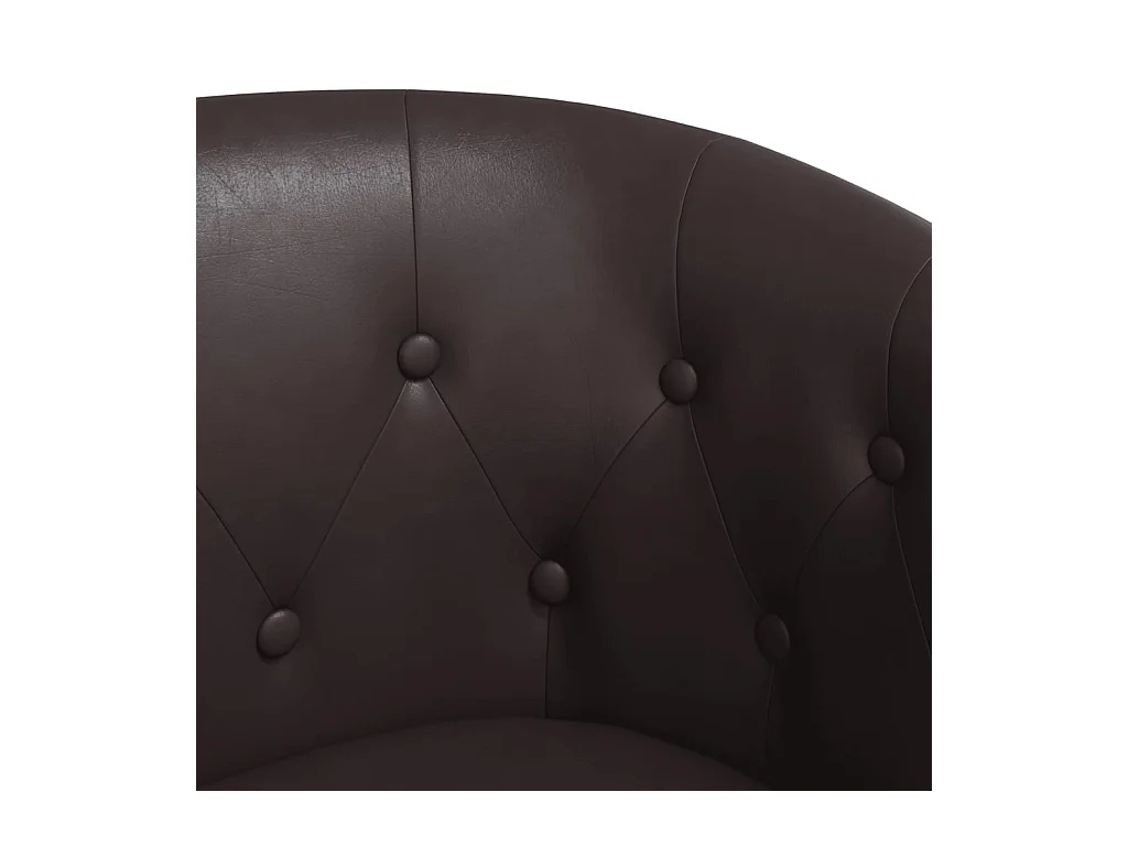 Poltrona couro artificial castanho