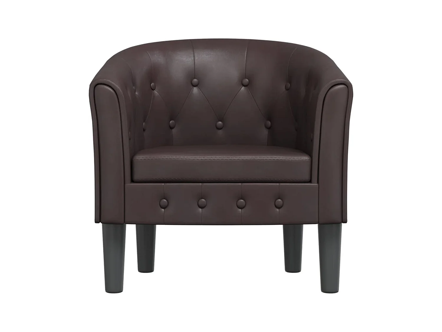 Poltrona couro artificial castanho