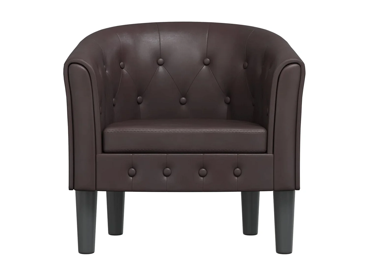 Poltrona couro artificial castanho