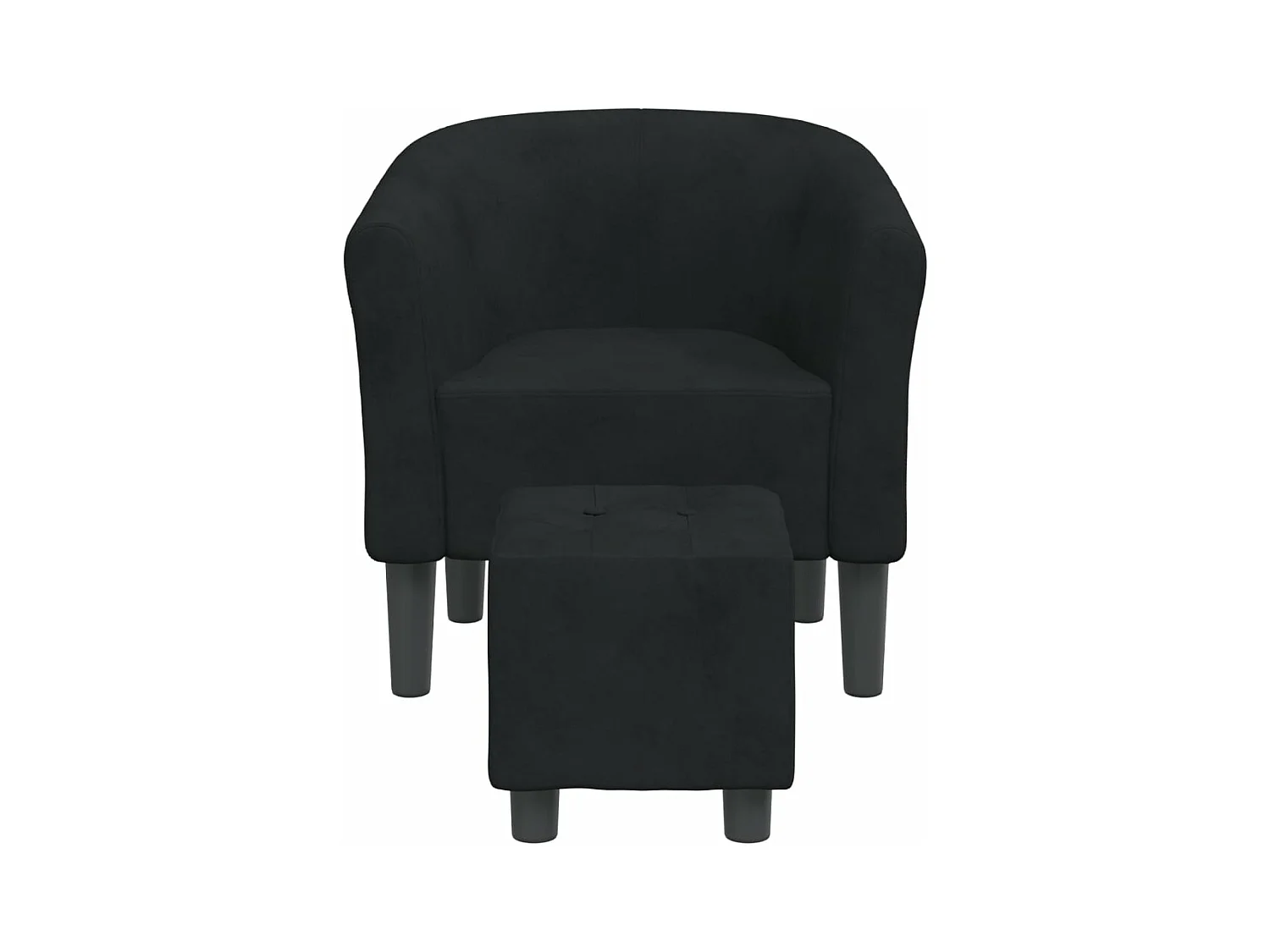 Fauteuil cabriolet avec repose-pied noir velours