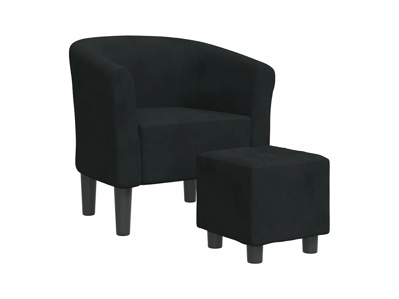 Fauteuil cabriolet avec repose-pied noir velours