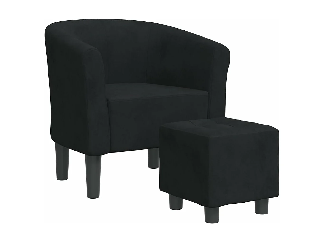 Fauteuil cabriolet avec repose-pied noir velours