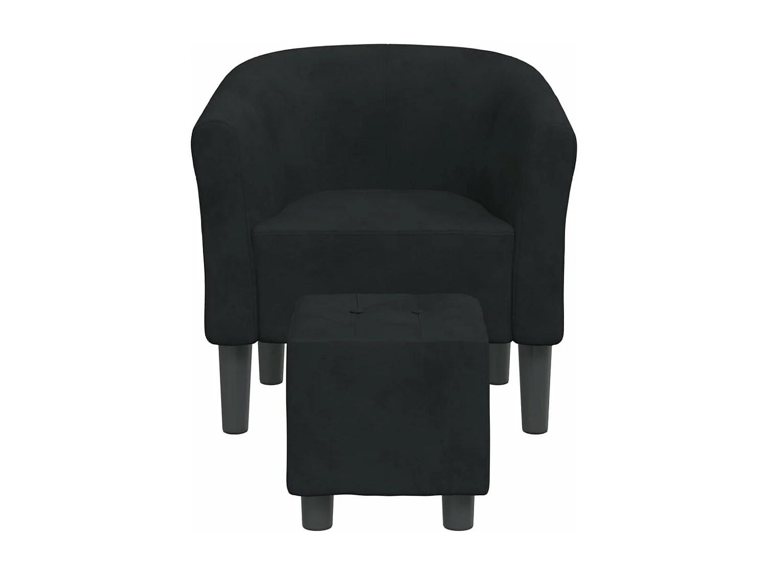 Fauteuil cabriolet avec repose-pied noir velours