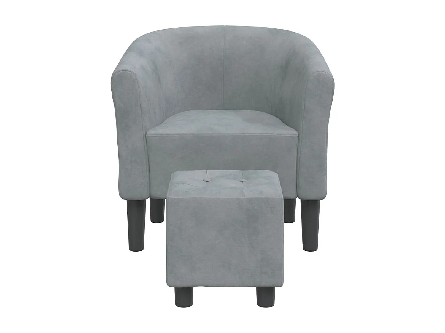 Fauteuil cabriolet avec repose-pied gris foncé velours