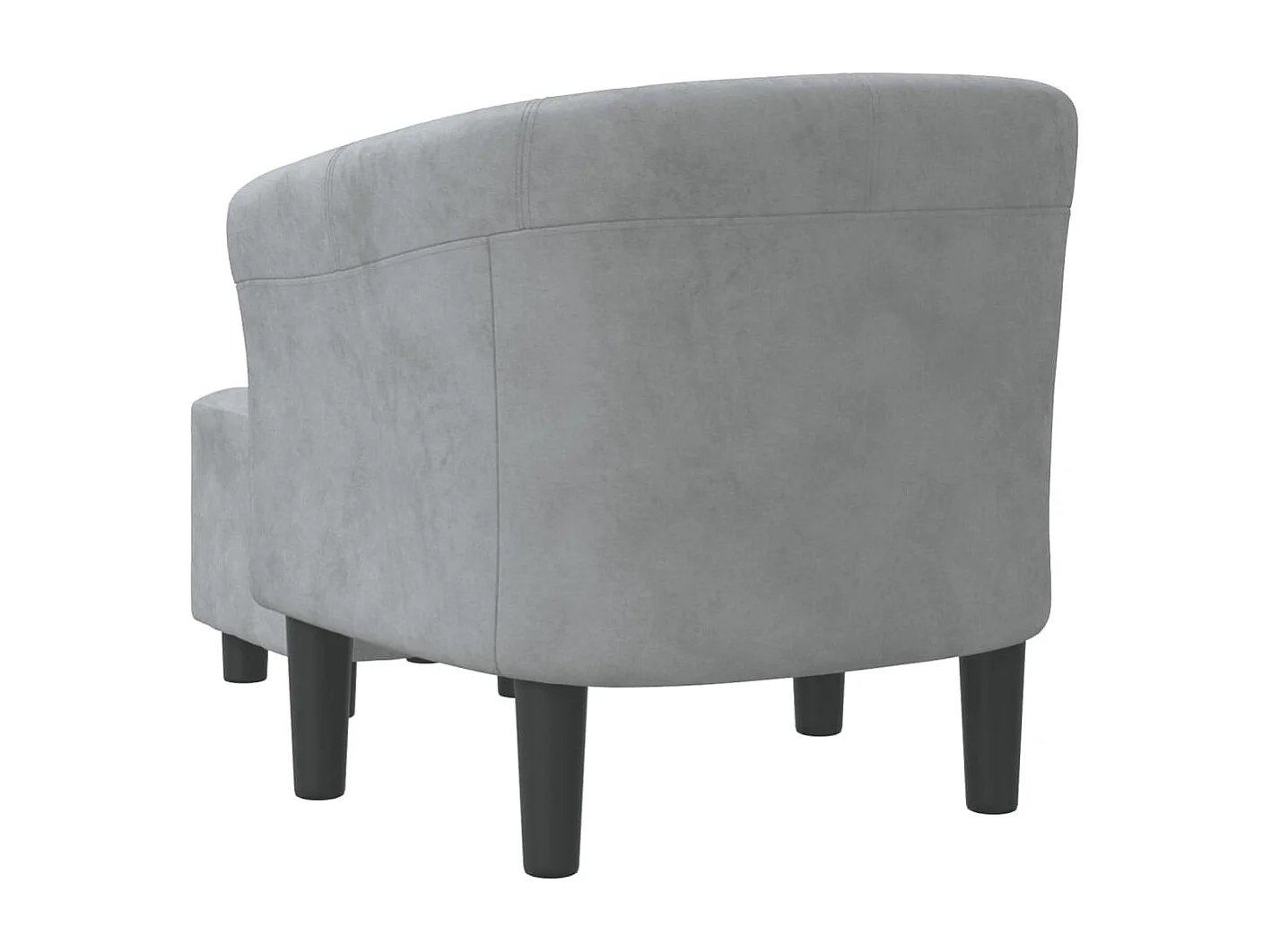Fauteuil cabriolet avec repose-pied gris foncé velours