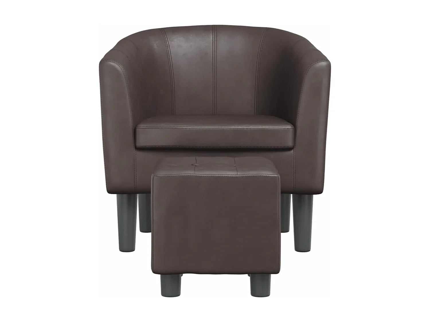 Fauteuil cabriolet avec repose-pied marron similicuir