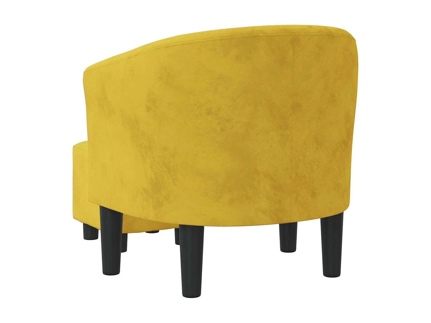 Fauteuil cabriolet avec repose-pied jaune velours