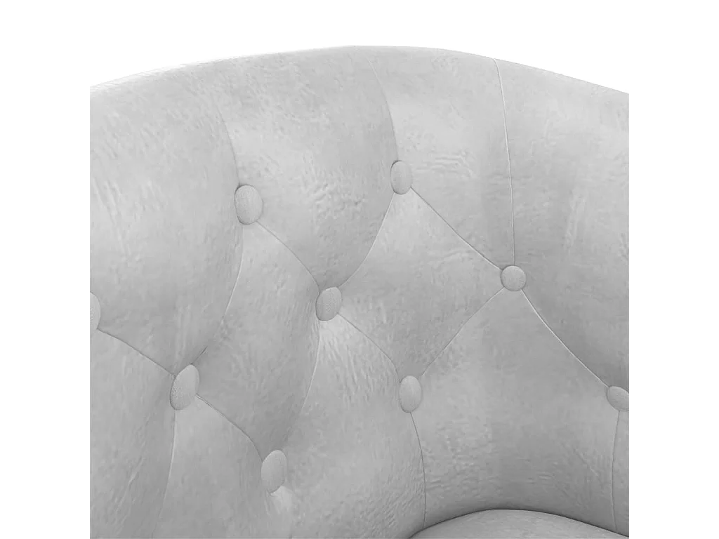 Sillón con taburete cuero sintético plateado