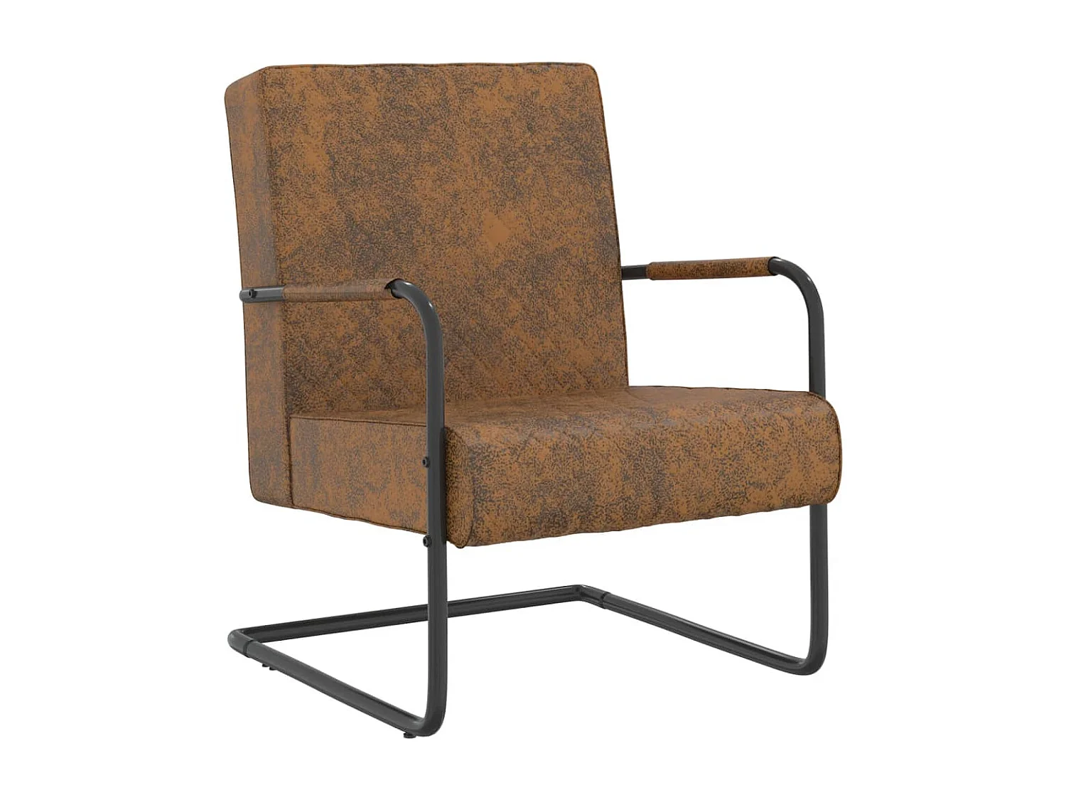 Cadeira cantilever tecido castanho