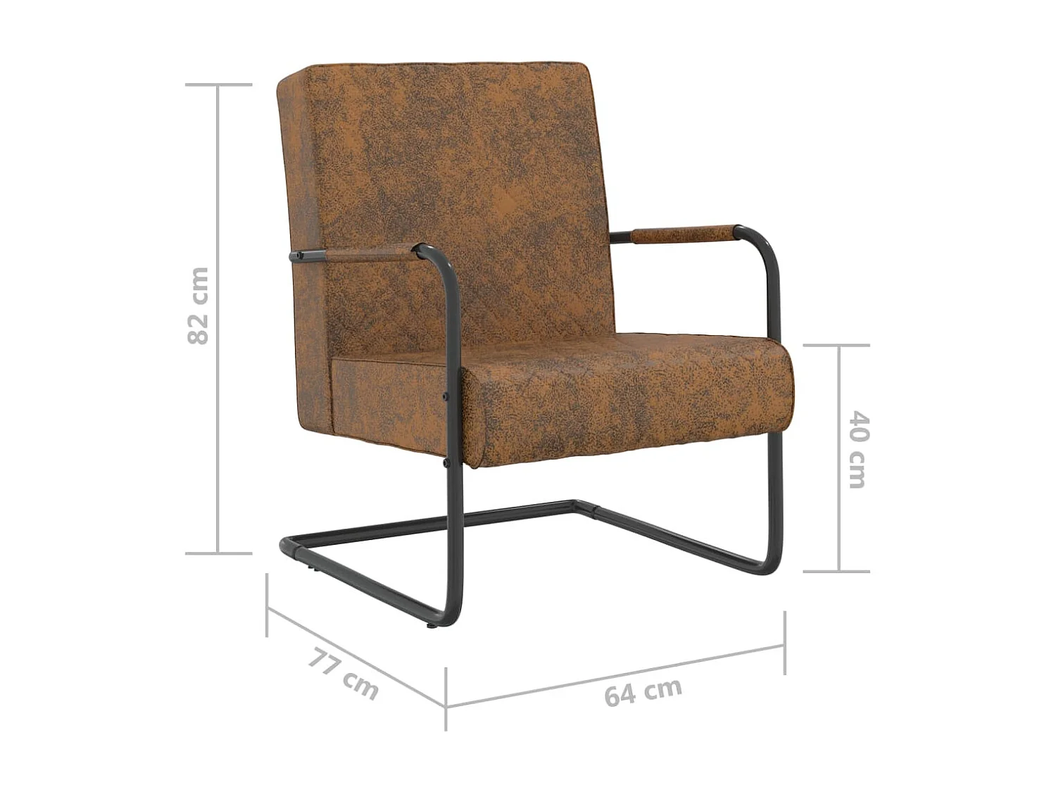Fauteuil cantilever Marron Tissu
