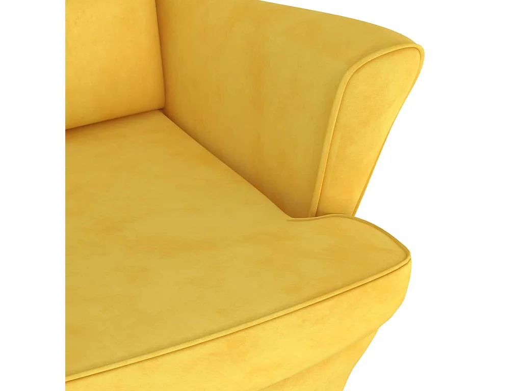 Fauteuil jaune moutarde velours