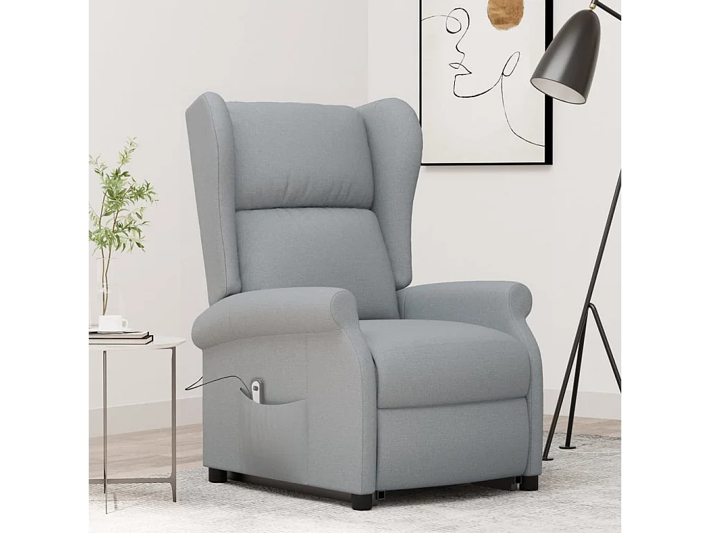 Sta-op-stoel stof lichtgrijs