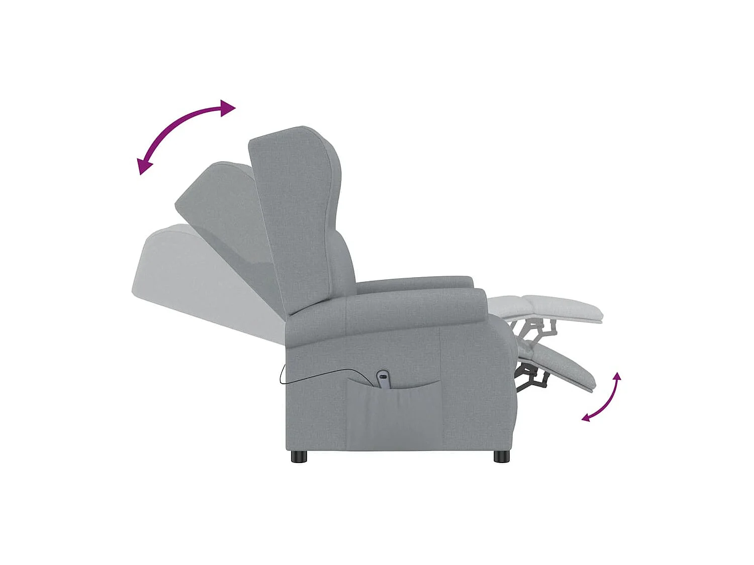 Sta-op-stoel stof lichtgrijs