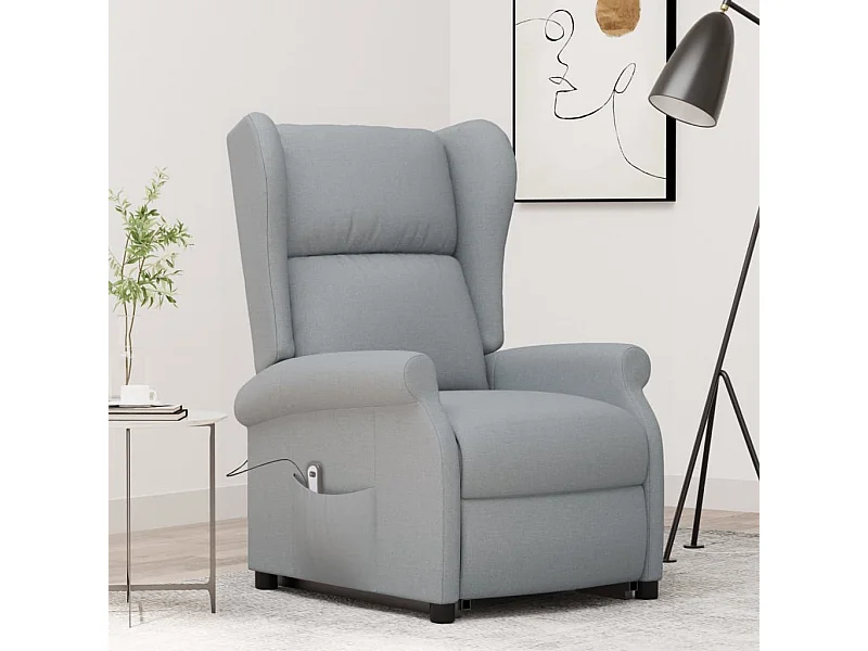 Sta-op-stoel stof lichtgrijs