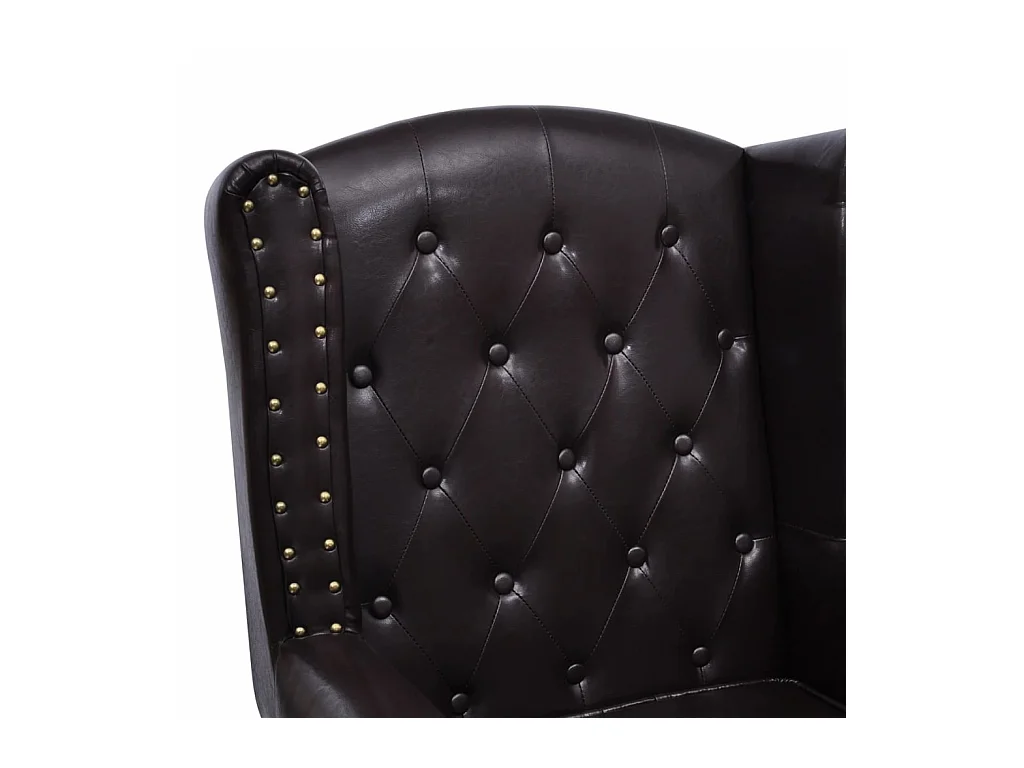 Fauteuil avec repose-pied Marron foncé Similicuir