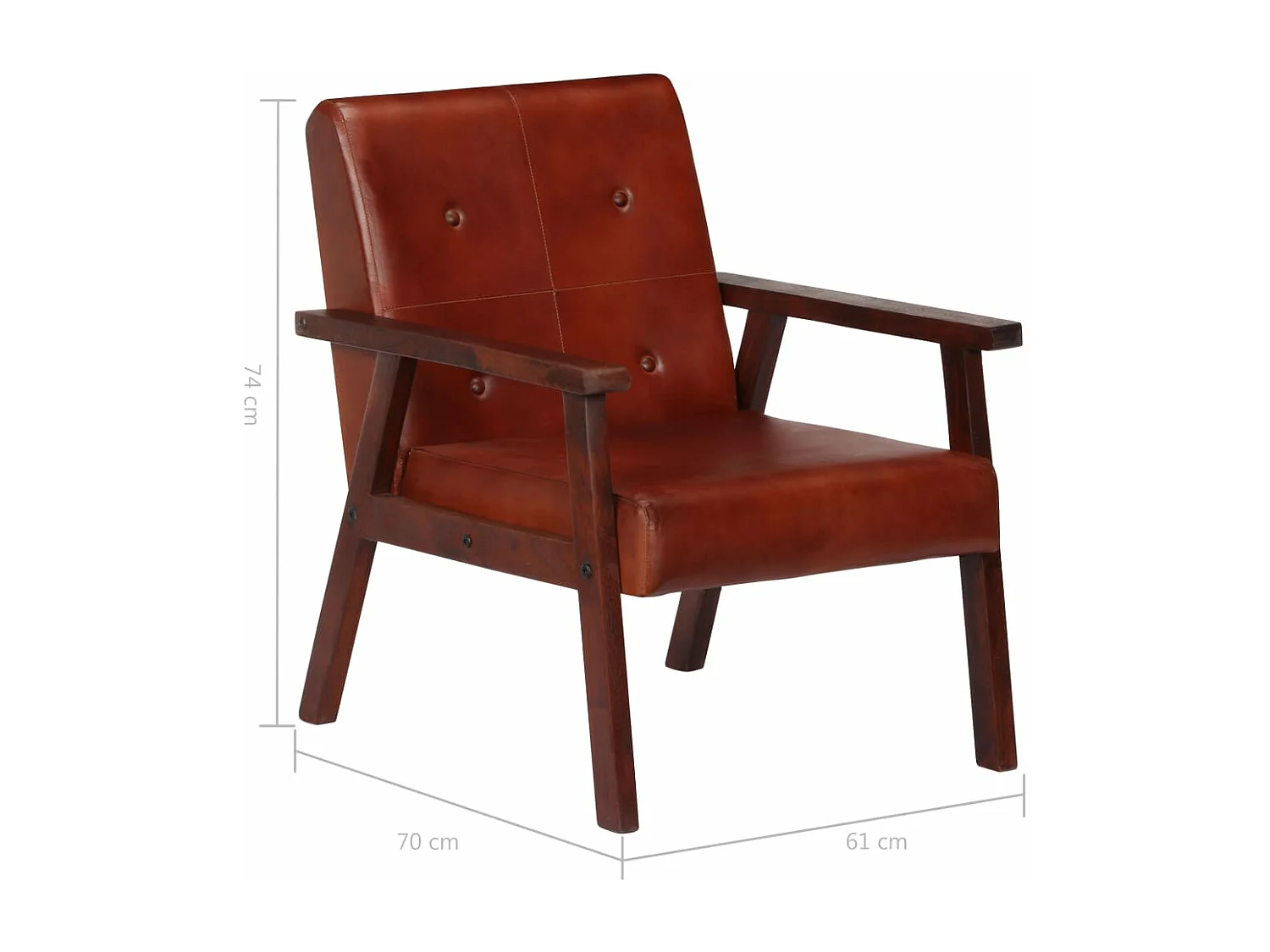 Fauteuil Marron Cuir véritable