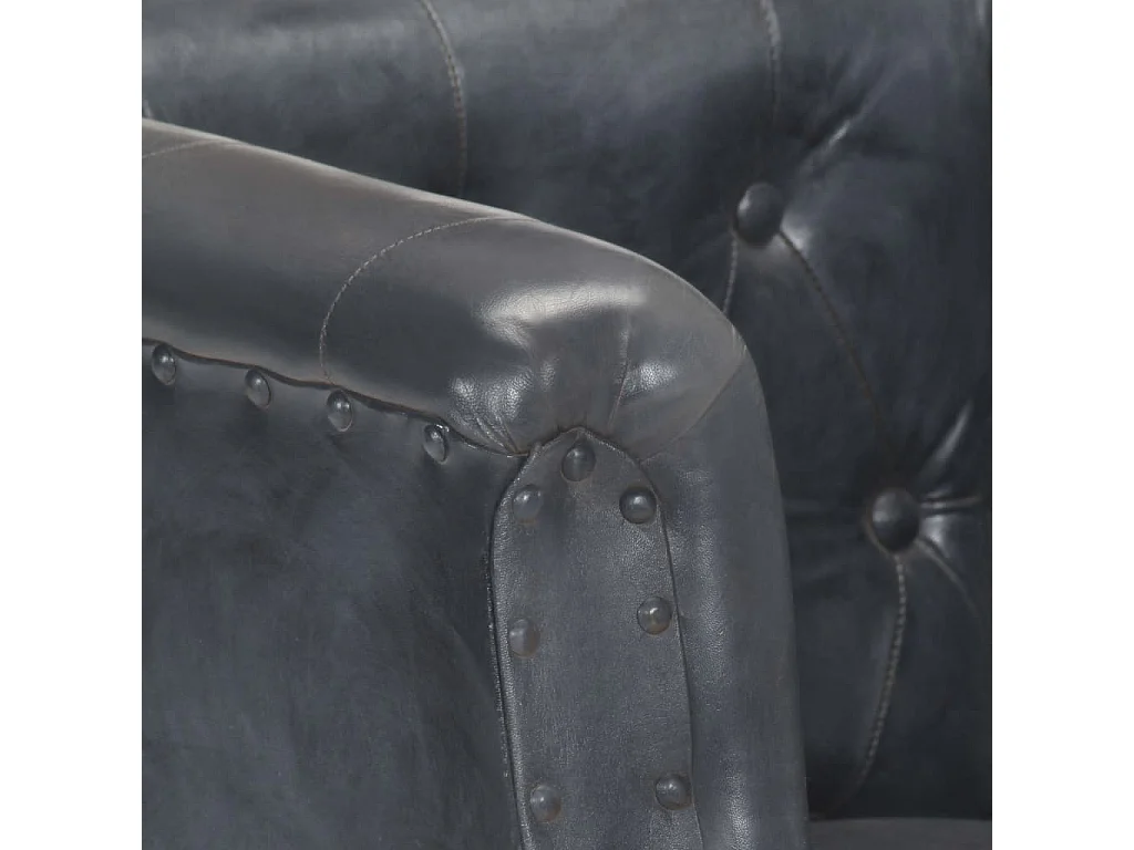 Fauteuil Gris Cuir véritable