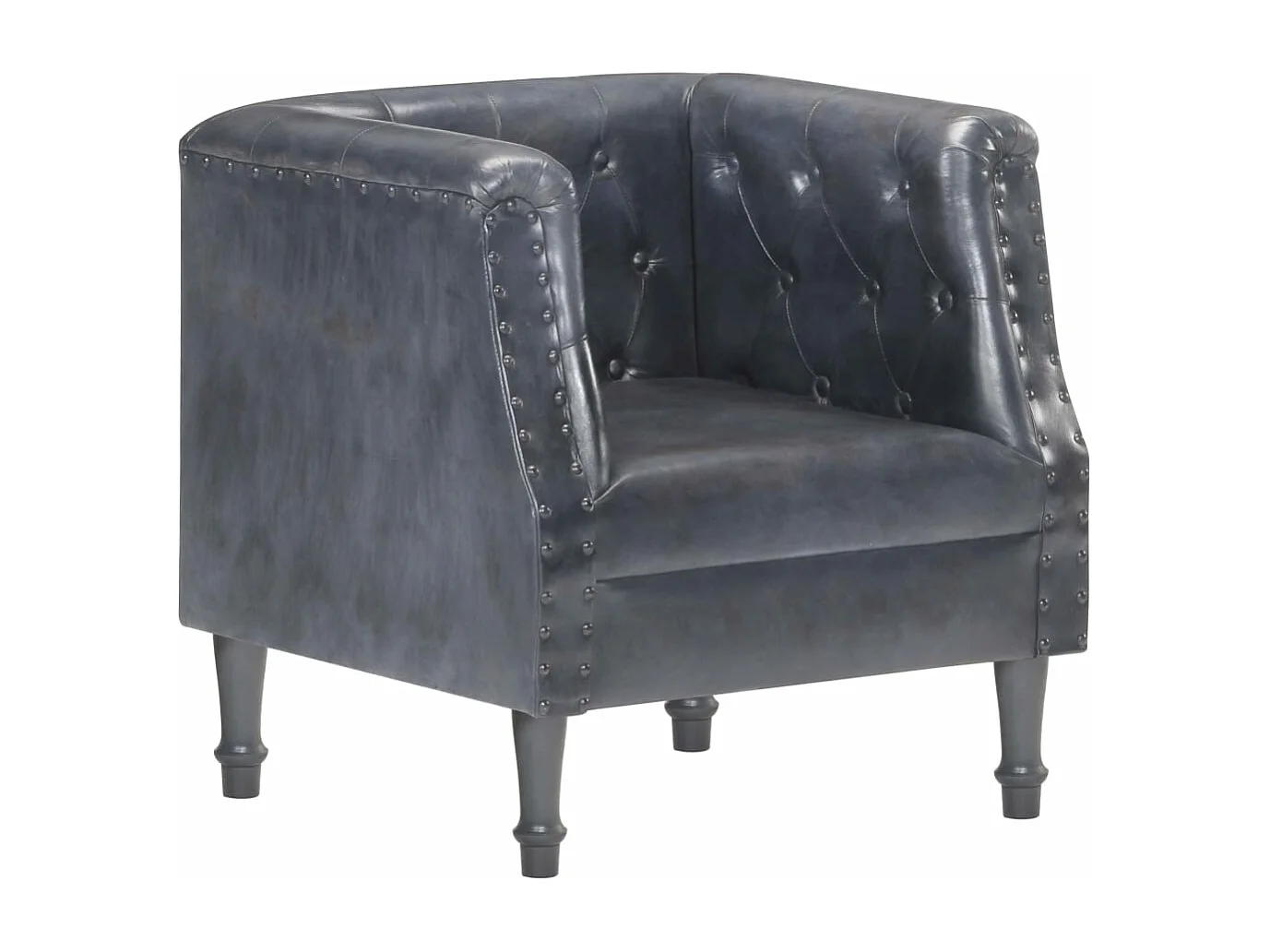 Fauteuil Gris Cuir véritable