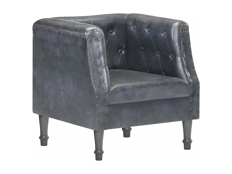 Fauteuil Gris Cuir véritable