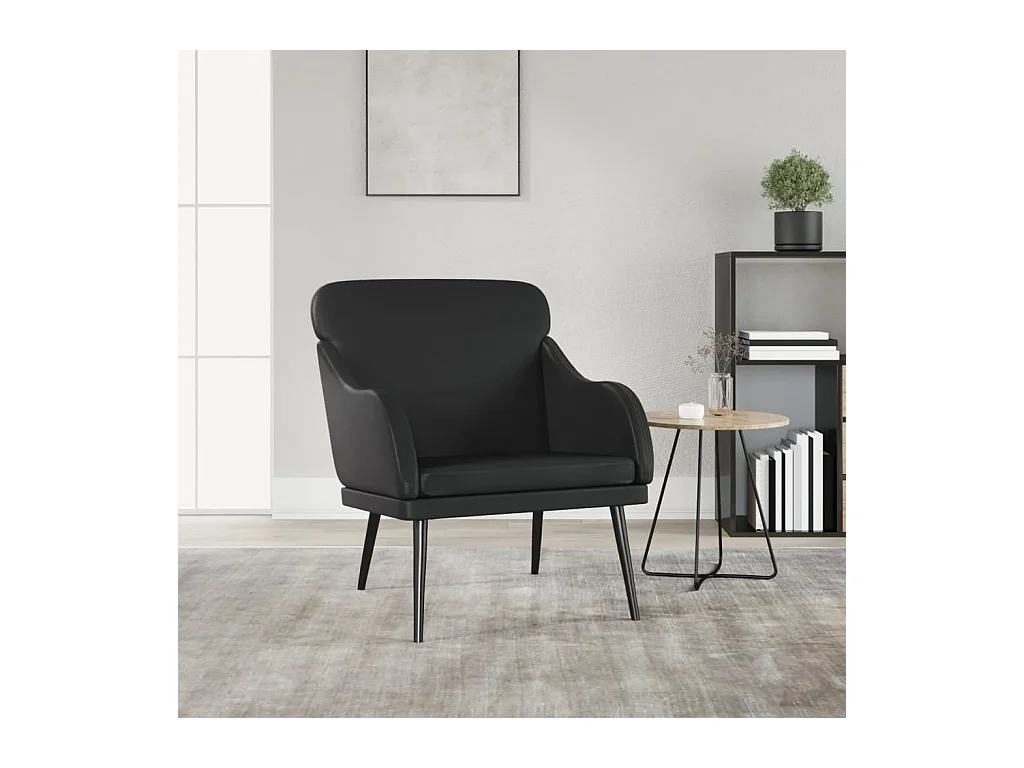 Fauteuil Noir 63x76x80 cm Similicuir