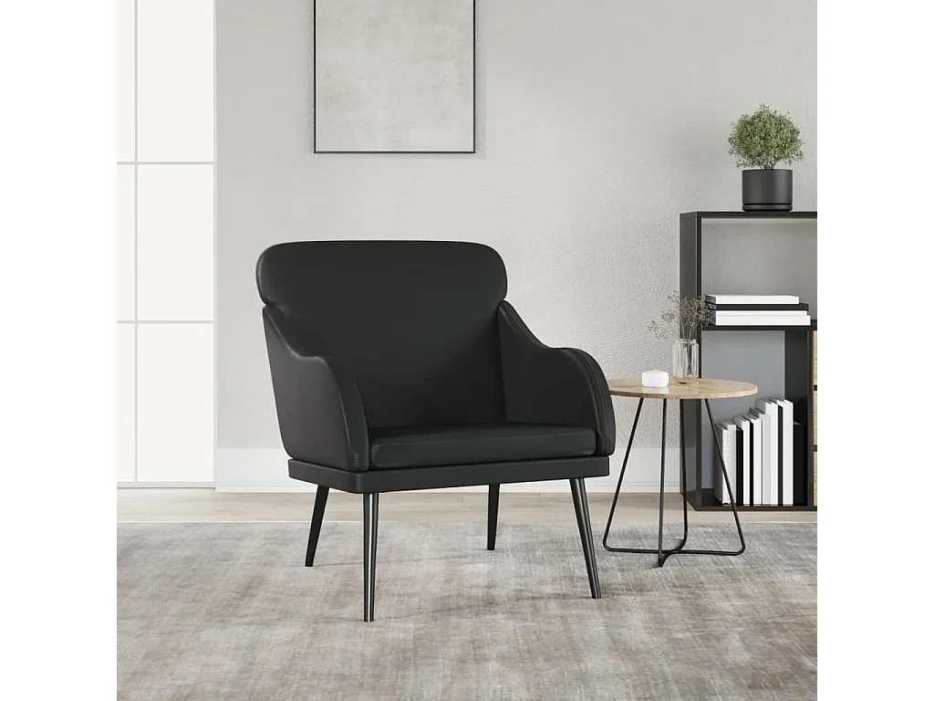 Fauteuil Noir 63x76x80 cm Similicuir