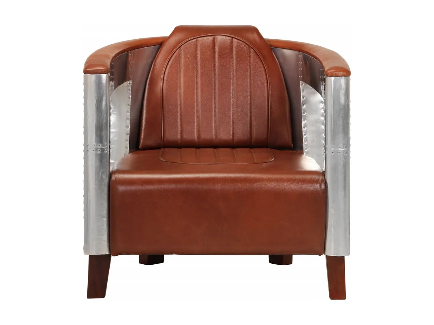 Sillon de aviador de cuero auténtico marrón