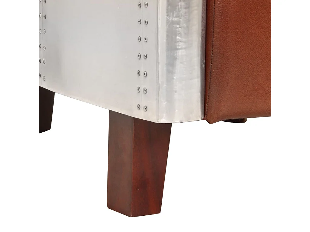 Sillon de aviador de cuero auténtico marrón