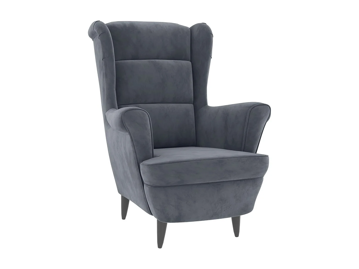 Fauteuil met voetenbank fluweel donkergrijs