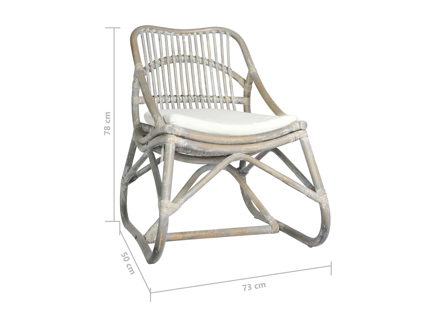 Fauteuil en rotin Gris Lin