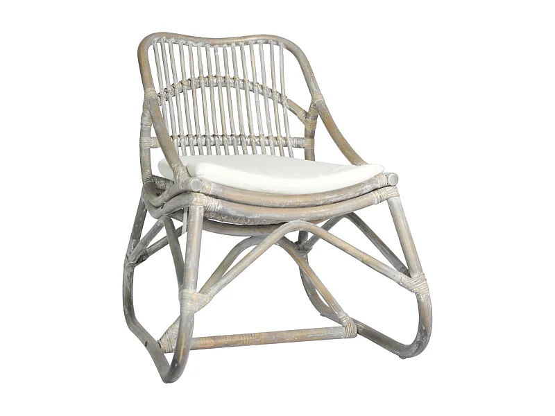 Fauteuil en rotin Gris Lin