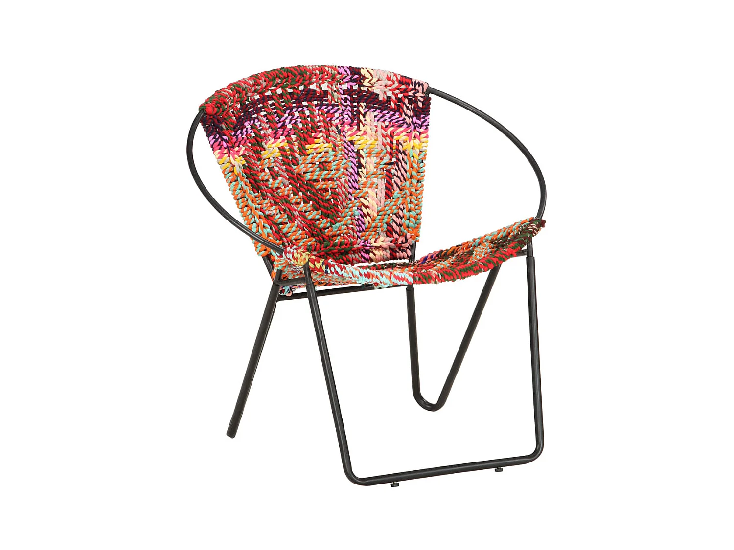 Fauteuil ronde Chindi Multicolore Tissu