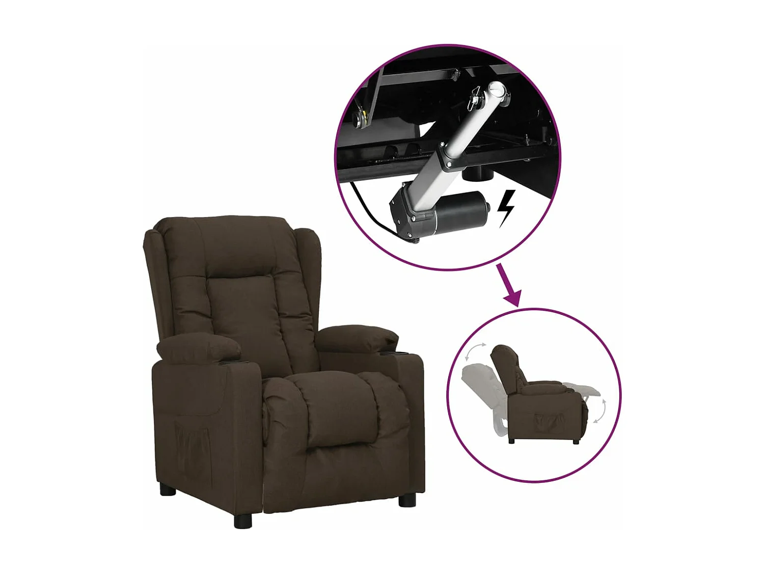 Fauteuil Marron foncé Tissu